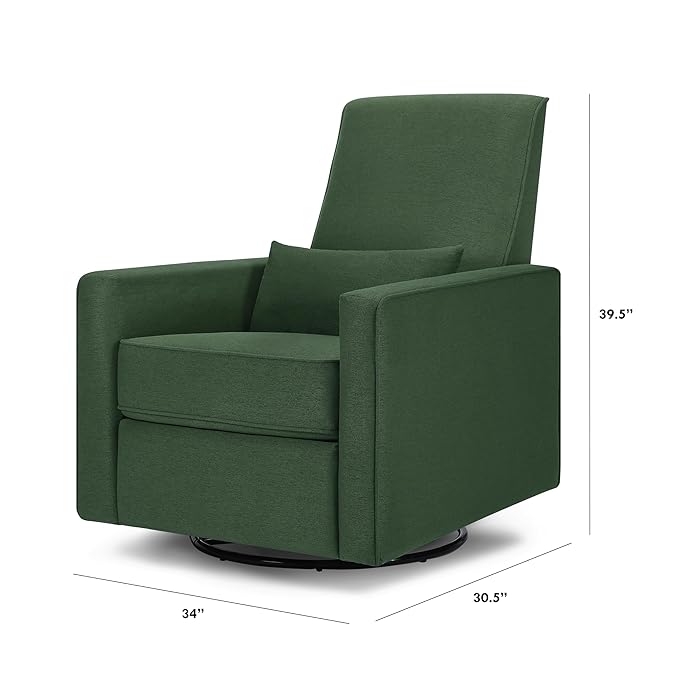 DaVinci Piper Upholstered Recliner and Swivel Glider in Pine Green, Greenguard Gold & CertiPUR-US Certified