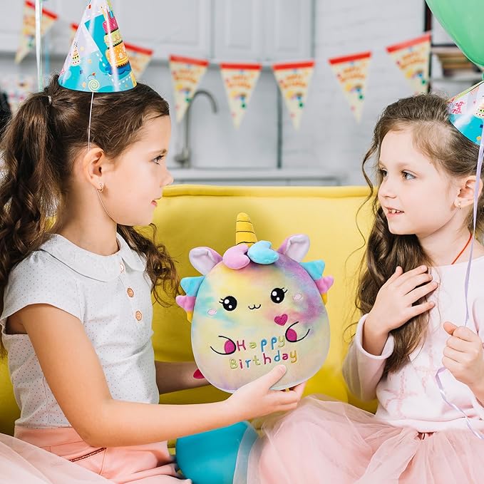 Birhtday Gift Unicorn Plush Toy - Adorable Birthday Unicorn Stuffed with Card, Perfect Birthdays Stuffed Animal, 9 Inch