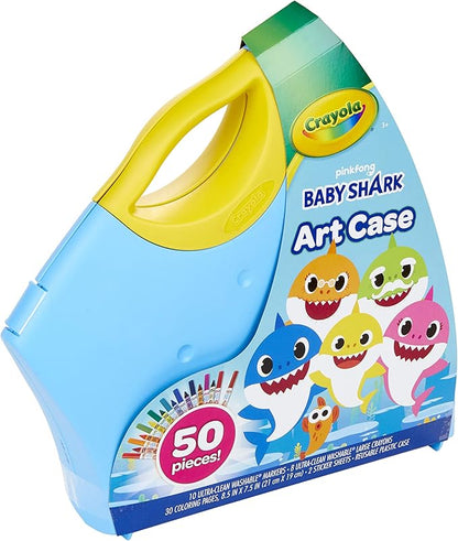 Crayola Baby Shark Art Set, 50 Pieces, Gift for Kids, 3, 4, 5, 6, 7