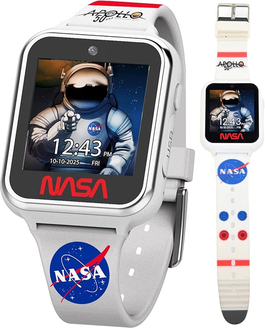 NASA Kids Interactive Smart Watch with Educational Features, Step Counter, Voice Recorder, Camera, Games, Alarm, Timer, Stopwatch, Touchscreen Display, and Fun NASA Themes for Learning and Play