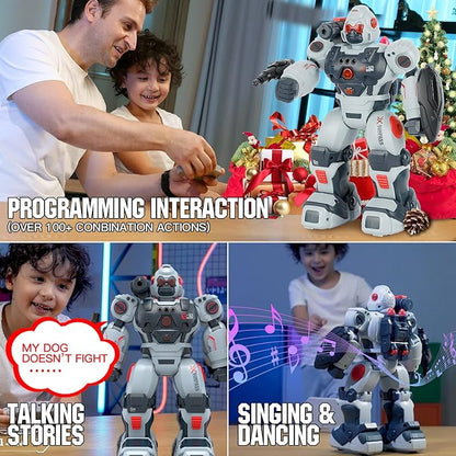 Robot Toys for Boys Kids 5-7 Year Old Remote Control Robots Gifts for 6-8 Birthday Present Toy Hand Gesture RC Sensing 2022 hot Smart programmable Robotics for 3 4 6 9 10 11 and up