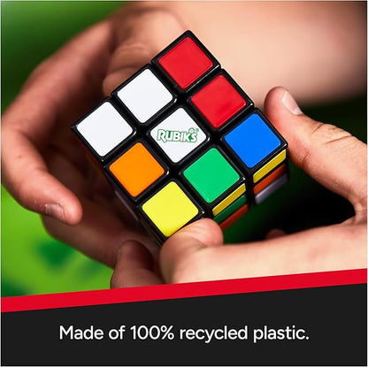 Rubik's Cube, Re-Cube, The Original 3x3 Cube Made with 100% Recycled Plastic 3D Puzzle Fidget Cube Stress Relief Travel Game, for Ages 8+