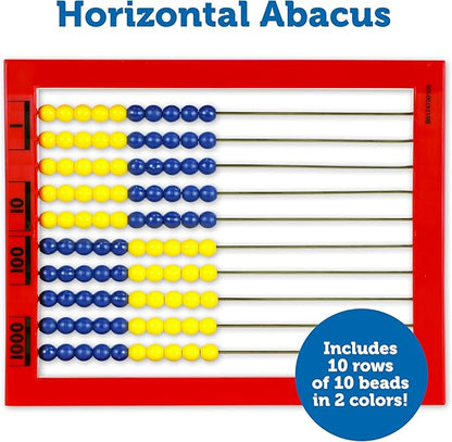 Learning Resources 2-Color Desktop Abacus, Red Frame, Color Coded, Math Concepts