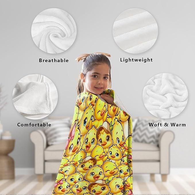 Little Yellow Ducks Adult duck Blanket Kids Funny Blanket Suitable for Bedroom Living Room bed sofa Crib Couch Chair outdoor All Season Items That Yellow Duck Lovers Will Love 40"x30"for Pets