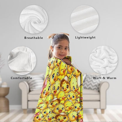 Little Yellow Ducks Adult duck Blanket Kids Funny Blanket Suitable for Bedroom Living Room bed sofa Crib Couch Chair outdoor All Season Items That Yellow Duck Lovers Will Love 40"x30"for Pets