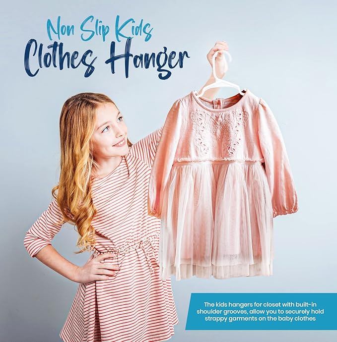 Utopia Home 40 Pack Kids Hangers - 11.5 Inch Plastic Baby Hangers for Closet - Childrens Hangers for Clothes & Infant Hangers for Closet - Ideal for Everyday Standard Use (White)