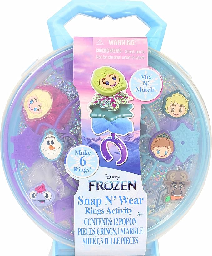 Tara Toys Disney Frozen Snap N' Wear Activity Rings Set, DIY Jewellery Kit for Kids, 3+ Years