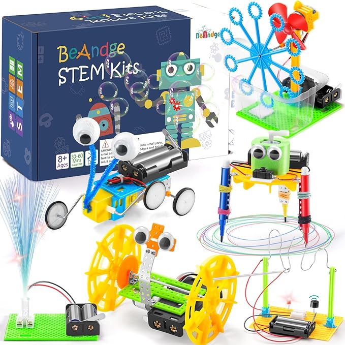 BeAndge STEM Robotics Kit - STEM Toys for Age 8-13, Boy Robot Toys for 6 7 8 9 10 Year Old Boys Birthday Gifts, Science Kits Arts and Crafts for Kids 8-12, Engineering Building Kids Activities 6-8