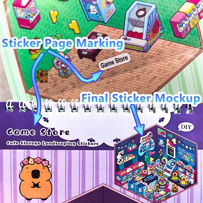 32 Sets (1200+) DIY 3D Stickers for Kids & Adults with 4 Sticker Books, Make Your Own Houses, Buildings, Shops & Amusement Park Scenes for Parties, Birthdays & Gifts
