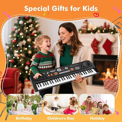 61 Key Upgrade Piano Keyboard for Kids Beginners Electronic Keyboards Pianos with LCD Screen Microphone Musical Instrument Toys for 3 4 5 6 7 8 Year Old Boys Girls Gifts
