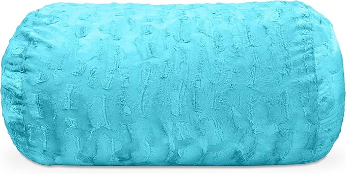 Jaxx Sofa Saxx Bean Bag Couch - 4 Foot - Faux Fur, Maui Turquoise