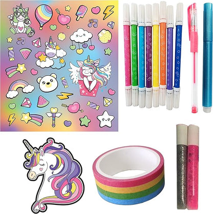 Hinkler Super Kaleidoscope - Unicorn Magic Activity Kit - Fantasy Themed Coloring Book with Glitter Stationery and Stickers - Unicorn Keyring - Arts and Craft Kits for Kids Aged 6 to 8