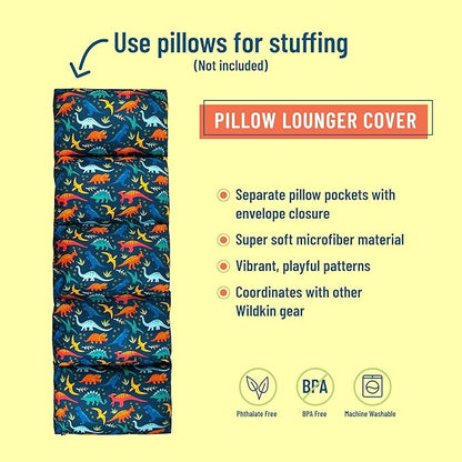 Wildkin Microfiber Pillow Lounger, 87 X 27 Inches, Jurassic Dinosaurs