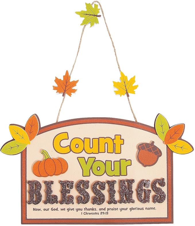 Count Your Blessings Sign Craft Kit for Fall - Makes 12 - Crafts for Kids and Fun Home Activities