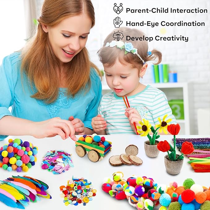 FUNZBO Arts and Crafts Supplies for Kids - 4000+pcs Arts and Crafts Materials for Kids Age 4 5 6 7 8-12 Gifts for Girls and Boys Crafts for Girls Ages 8-12 Arts Activities