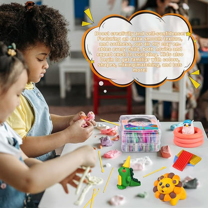 Polymer Clay 60 Colors, CiaraQ Modeling Clay for Kids, Oven Bake Clay with Sculpting Tools, Non Toxic, Ideal for Sculpture, Crafting, DIY Projects