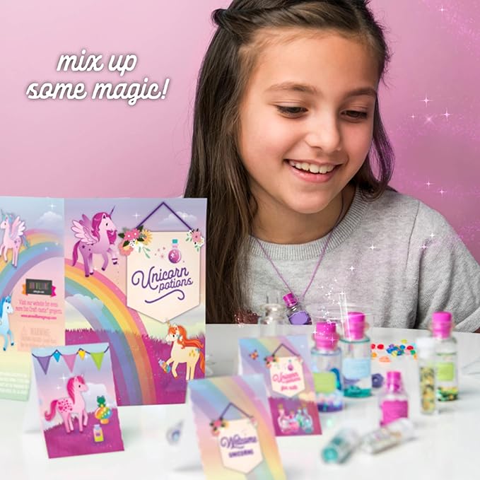 Craft-tastic – DIY Unicorn Potions Craft Kit – Includes Book with Magical Recipes, Enchanted Ingredients, Cabinet & More – Arts & Crafts for Kids – Fun, Creative & Unique Gift