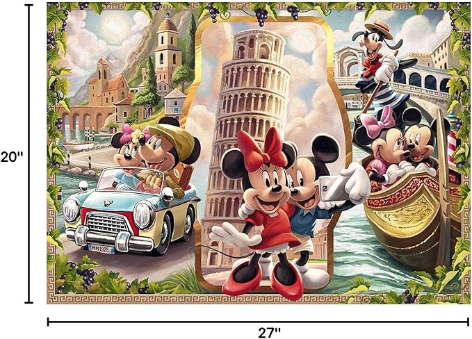 Ravensburger Disney Vacation Mickey and Minnie - 1000 Piece Jigsaw Puzzle for Kids and Adults | Unique Piece Design | Anti-Glare Surface | Ideal for Brain Game | Perfect Christmas Toy Gift