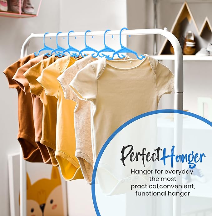 Utopia Home 240 Pack Kids Hangers - 11.5 Inch Plastic Baby Hangers for Closet - Childrens Hangers for Clothes & Infant Hangers for Closet - Ideal for Everyday Standard Use (Blue)