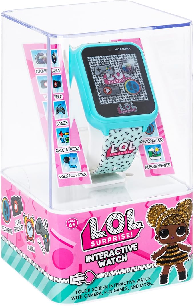 Accutime Kids LOL Surprise Light Blue Educational Touchscreen Smart Watch Toy for Girls, Boys, Toddlers - Selfie Cam, Learning Games, Alarm, Calculator, Pedometer & More (Model: LOL4299AZ)