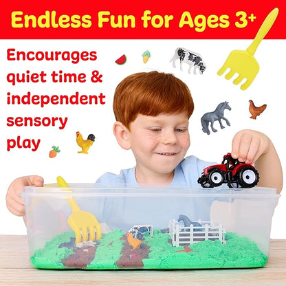 Creativity for Kids Sensory Bin: Farm | Calming, Screen-Free Play with Sand, Animals & Tools (Ages 3+)