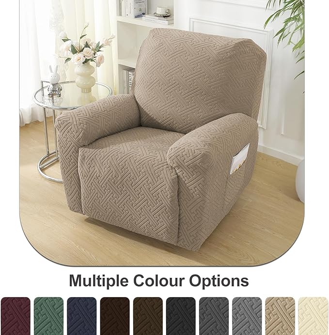 NORTHERN BROTHERS Recliner Chair Covers, Lazy Boy Recliner Covers, Stretchy Cover for Recliner Chairs, Khaki