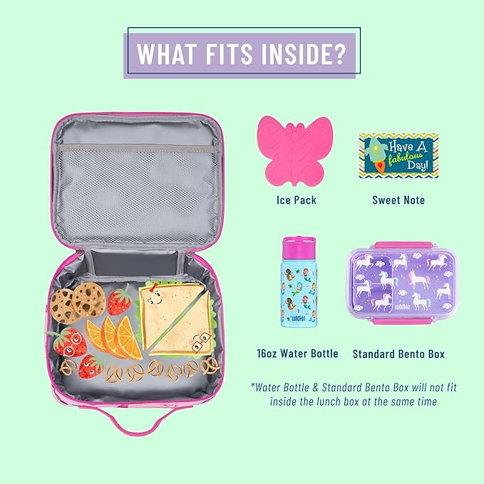 Wildkin Kids Insulated Lunch Box Bag for Boys & Girls, Reusable Kids Lunch Box is Perfect for Elementary, Ideal Size for Packing Hot or Cold Snacks for School & Travel Bento Bags (Groovy Mermaids)