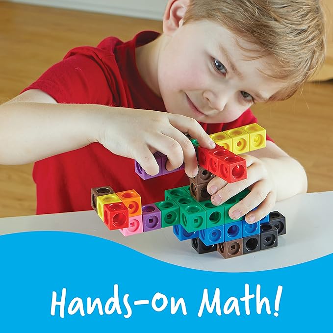 Learning Resources MathLink Cubes Big Builders - Set of 200 Cubes, Ages 5+, Develops Early Math Skills, STEM Toys, Math Games for Kids, Math Cubes for Kids,Stocking Stuffers