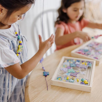 Melissa & Doug Sweet Hearts and Butterfly Friends Bead Set of 2 - 250+ Wooden Beads