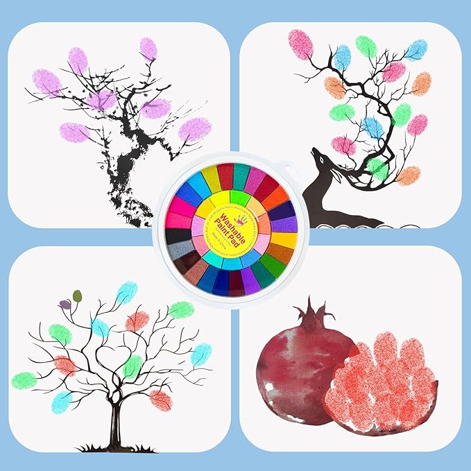 Xuyyicao Kids Washable Finger Paint Set,36 Color Funny Finger Painting with Book for Kids,Art Painting Supplies for Painting DIY Crafts,Gifts