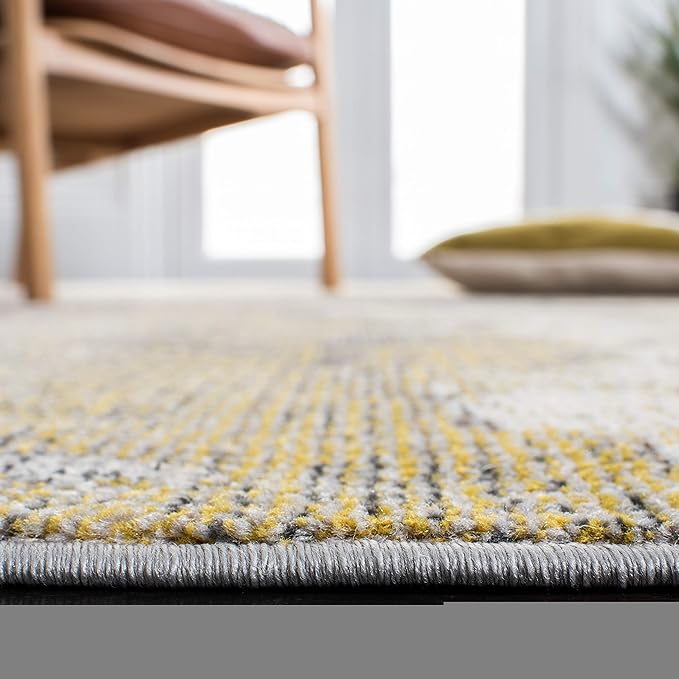 SAFAVIEH Madison Collection Area Rug - 8' x 10', Ivory & Grey, Modern Abstract Design, Non-Shedding & Easy Care, Ideal for High Traffic Areas in Living Room, Bedroom (MAD499A)