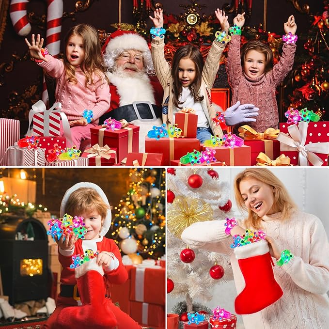 24 Pack Light Up Bracelets Valentines Day Gifts Party Favors for Kids 8-12 4-8 3-5, Goodie Bags Stuffers for Kids, Light Up Bracelets Birthday Return Gifts Party Favors for Boys Girls Classroom Prizes