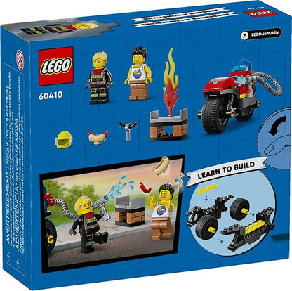 LEGO City Fire Rescue Motorcycle Firefighter Toy Playset for Kids Ages 4 and Up, Includes a Motorcycle Toy and 2 Minifigures, Fun Gift Idea or Pretend Play Toy for Boys and Girls, 60410