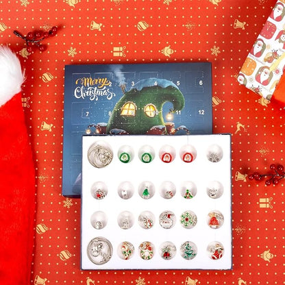 Christmas Advent Calendar Bracelets 2025 for Girls 24 Days Xmas Countdown Calendar DIY Jewelry Making Kit Gift 22 Charm Beads 2 Bracelets for Kids Teens Women