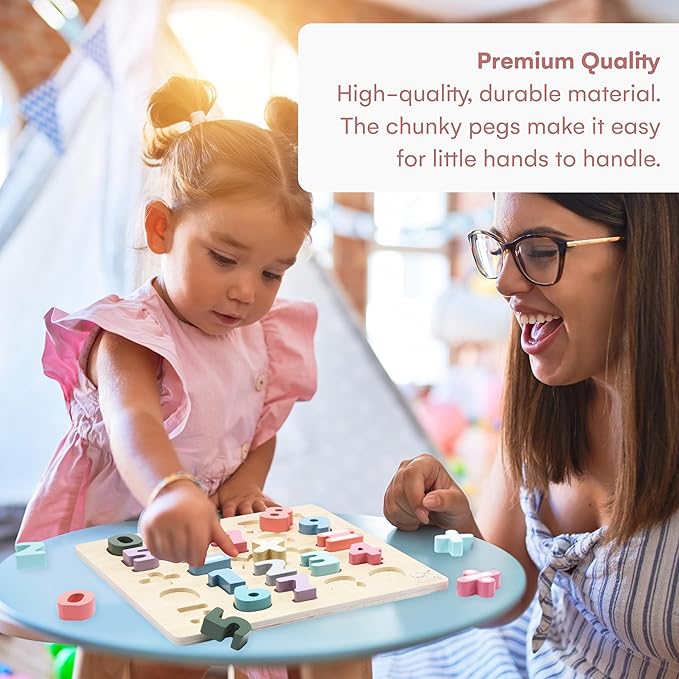 Childlike Behavior Premium Number Puzzles - 11" x 11", Chunky Board Puzzle for Toddlers and Kids 1-5 Years - Colorful, Educational Sorting Toy for Early Development - Ideal for Boys and Girls