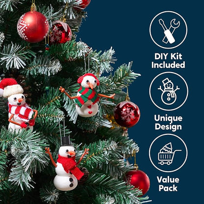 JOYIN Christmas Build Your Snowman Craft Kit, 6 Pack DIY Snowman Christmas Craft Kit for Christmas Party Favor, School Arts and Craft Activities, Xmas Gift Stocking Stuffers for Kids, Holiday Presents