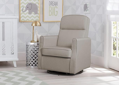 Delta Children Blair Slim Nursery Glider Swivel Rocker Chair, Taupe