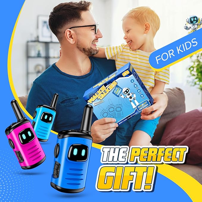 Kids Walkie Talkies Toys for Boys: 3 Pack Robots Walkies Talkies Kids Easter Birthday Gifts for 3 4 5 6 7 Year Old Boys Girls Toys Age 3-6 5-7 Year Old Boy Girl Basket Stuffers Outdoor Camping