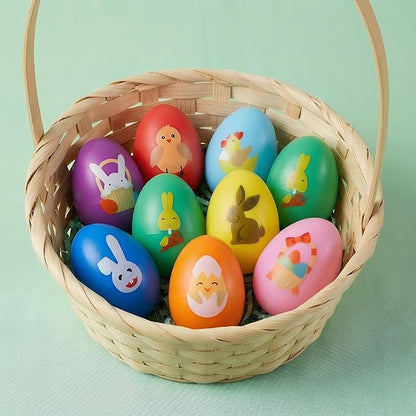 8 Pack Easter Plastic Shake Eggs Percussion Musical Maracas Easter Egg Shakers for Kids Toddlers Easter Basket Stuffers Egg Fillers Party Favors Gifts