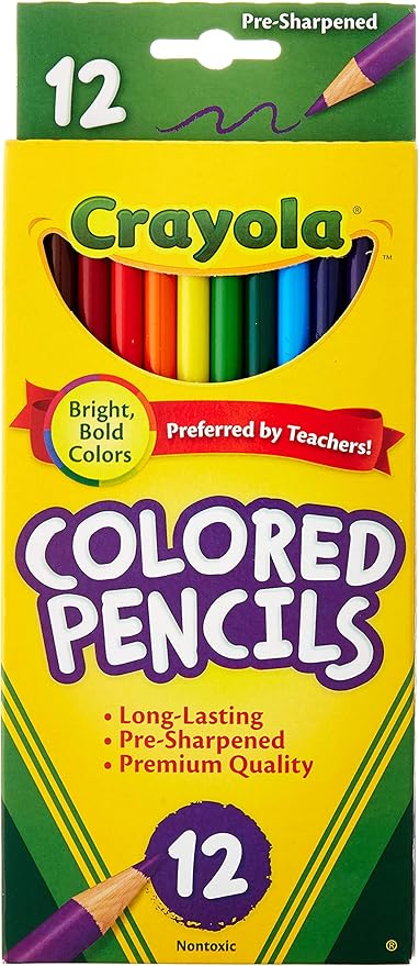 Crayola Long Colored Pencils, 12-Count, Pack of 12, Assorted Colors (4336949226)