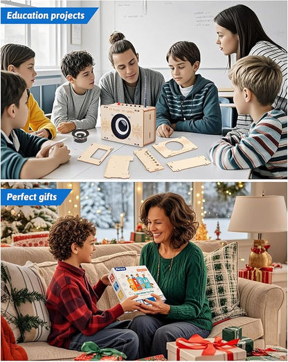 Poraxy Science Kits for Kids Age 8-12 12-14, STEM Kits 8-10, Build Your Own FM Radio Kit, Electronic DIY Experiment Engineering Building Project, Toys Gifts for Teen Boys Girls 9 11 13 15 16+