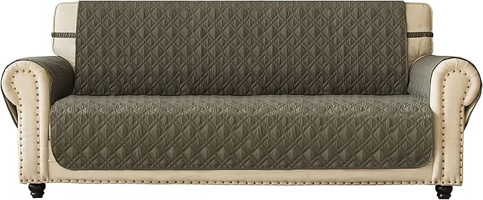 Ameritex Couch Sofa Slipcover 100% Waterproof Nonslip Quilted Furniture Protector Slipcover for Dogs, Children, Pets Sofa Slipcover Machine Washable (Green, 78")