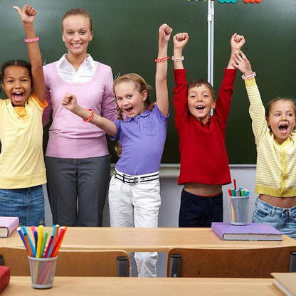 Moon Boat 72PCS Valentines Day Bracelets Cards Set: Silicone Rubber Wristbands Bulk Party Favors, Valentine's Gifts Crafts