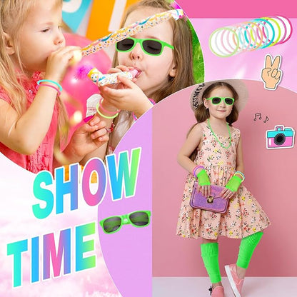 80s Outfit for Kids, 80s Costumes Accessories for Kids, 80s Outfits for Girls Cosplay 1980s Theme Retro Party