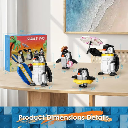Penguin Family Animal Building Set Creator STEM Toy for Kids 6+, Model Building Kit for Display or Family Activity, Birthday Gift for Kids Boys and Girls Ages 6-12 (907PCS)
