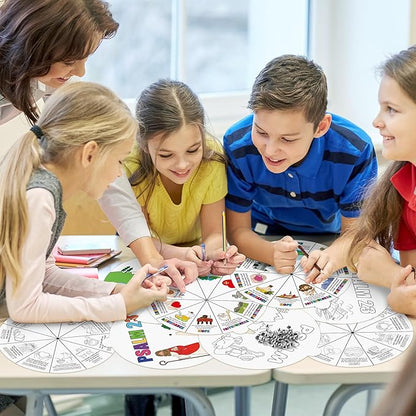 COcnny Psalm 23 Christian Coloring Craft - 24 Sets Color Your Own Religious Bible Wheel Cards for Kids, Baptism Verse Art Coloring Paper Game DIY Jesus Biblical Activities for Sunday School Class Home