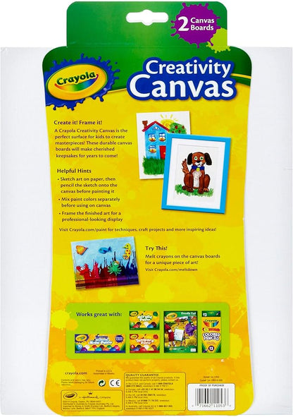 Crayola Paint Canvas Set, Painting Supplies, White, 2 Count