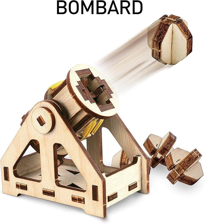 National Geographic Da Vinci Model Kit - Catapult Kit for Kids, 3D Puzzle Building Toy for Boys and Girls, Wood Building Kit for Kids, A Great STEM Project, Engineering Model Kit
