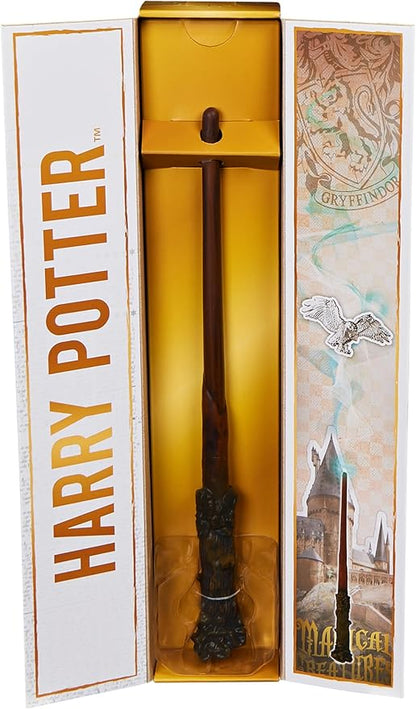 Wizarding World Harry Potter, 12-inch Magical Collector Harry Potter Wand with Stand & Die-cast Icon, Magical Creatures Series