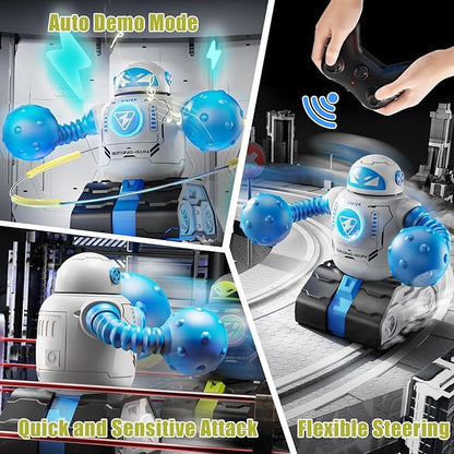 cxjoigxi Remote Control Fighting Robots Game Set of 2, RC Ejecting Battle Bots Toys with Light & Sound, Fun Electronic Battle Robots Toy, Christmas Birthday Gifts for Kids Boys Age 5 6 7 8 9 10